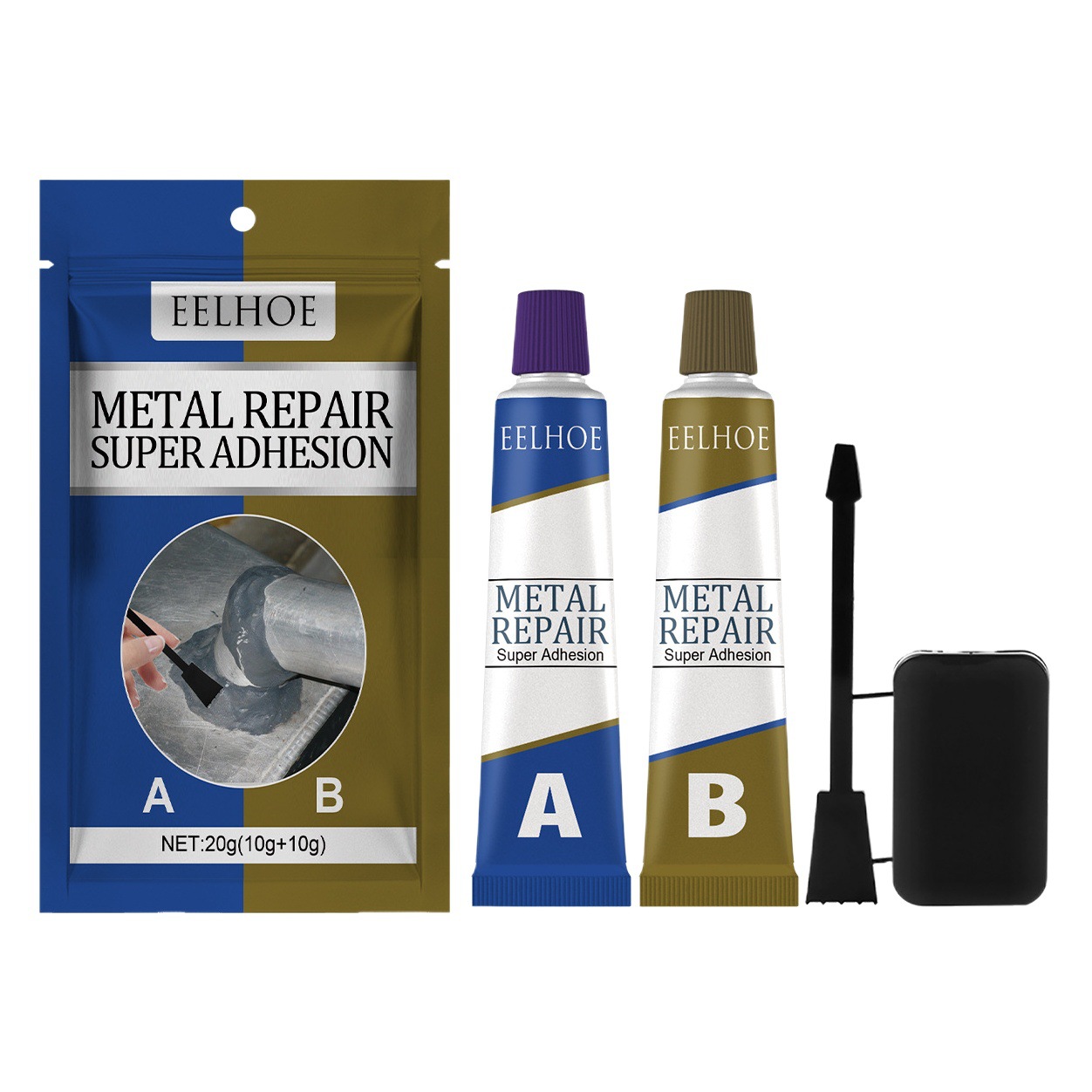 Eelhoe Ab Caster's Glue Quick-Drying Welding Welding Glue Waterproof Sticky Cast Iron Radiator Fuel Tank Metal Repair