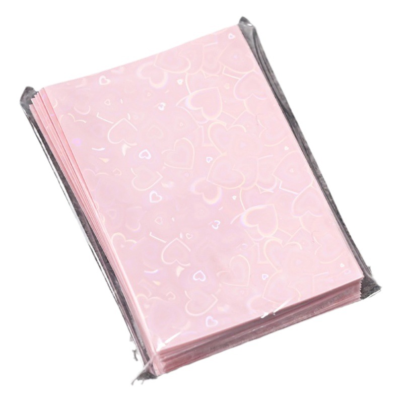 Love transparent laser card film starry frosted card Film card cover double layer two layer card Film small card Star peripheral