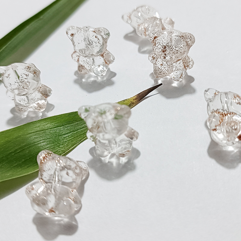 Picture of Hope letter hug bear loose beads bracelet jewelry accessories DIY hairpin accessories Czech glass jewelry accessories
