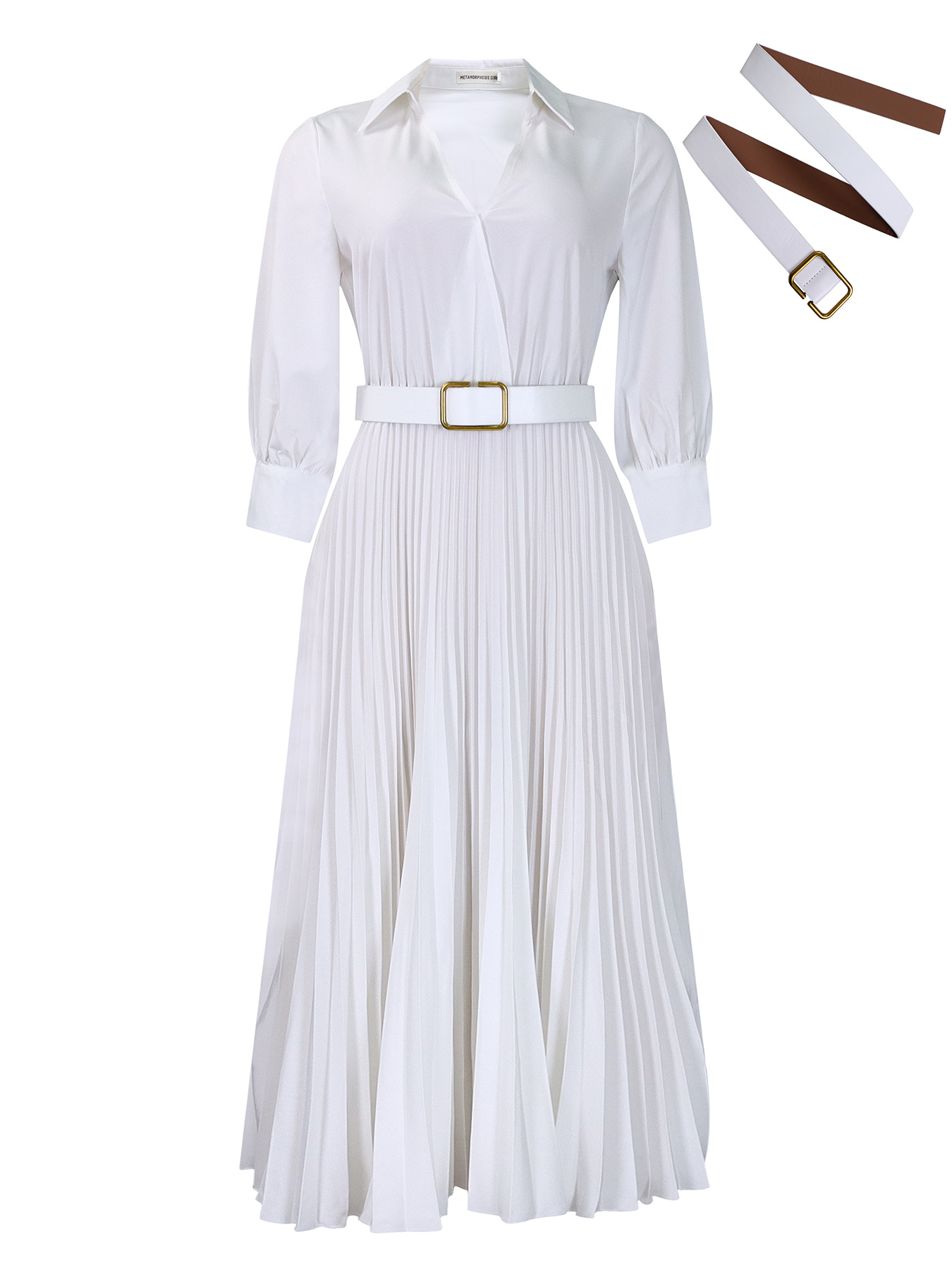 Picture of D472 Amazon Independent Station Export 2024 Spring New European and American Clothing Cross-Border Pure Color Large Size Cross-Border Dress