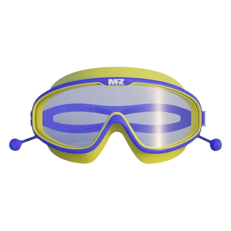 Direct selling children's swimming goggles swimming cap boys and girls swimming glasses waterproof anti-fog HD large frame children diving equipment