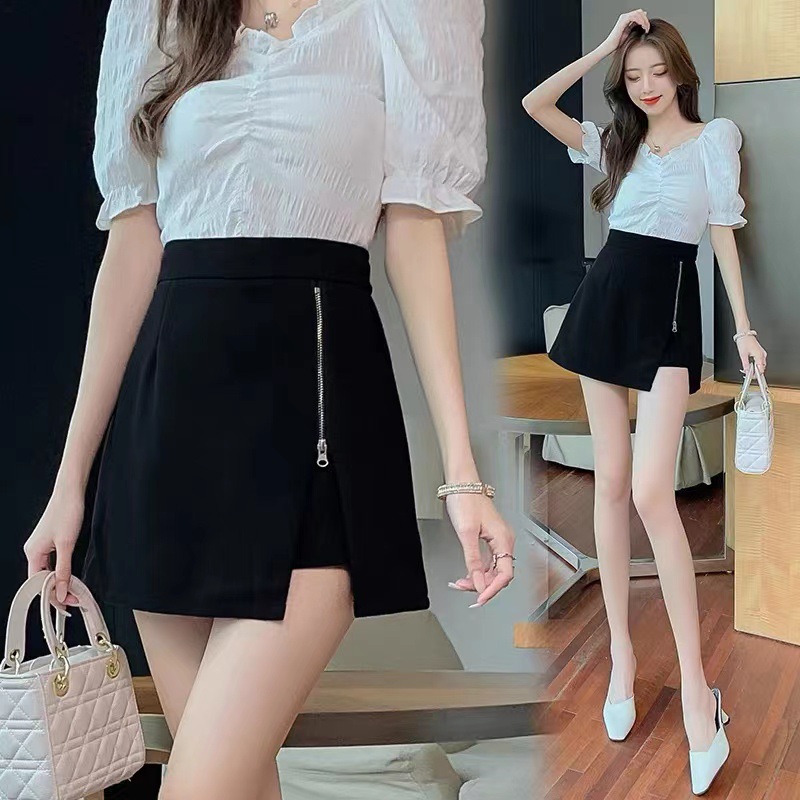 Skirt skirt women's summer 2023 New Fashion anti-exposure A- line short skirt spring and summer high waist pants skirt