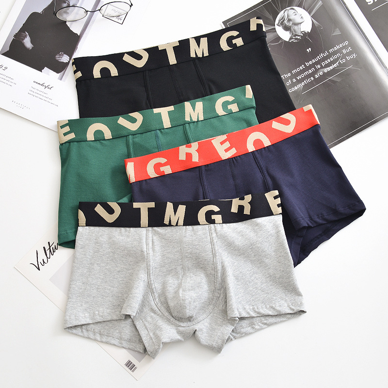 Picture of red underwear men's boxer shorts pink men's underwear boxer shorts pink shorts head young student ins trend