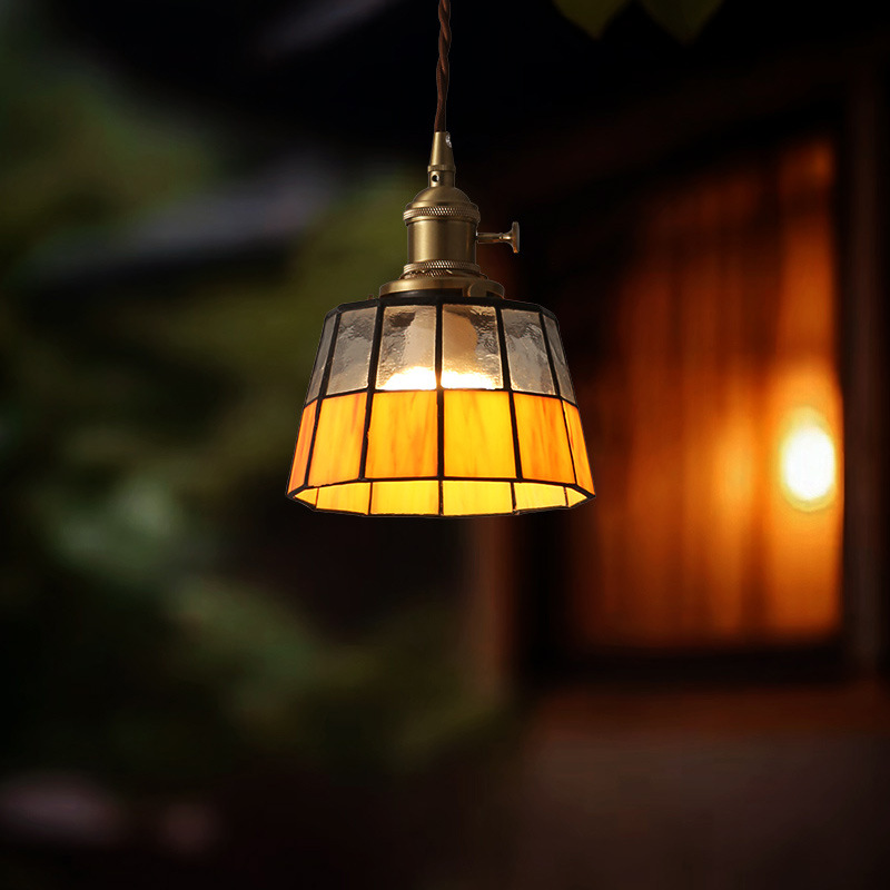 Japanese Handmade Glass Brass Chandelier Restaurant Entrance Bar Small Chandelier Scandinavian Retro Stylish Ins B&B Lamp