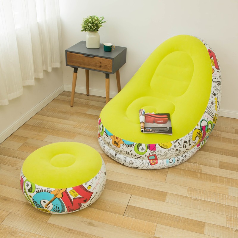 Picture of Cross-border Spot Thickened Flocking Inflatable Sofa Lazy Sofa Internet Celebrity Single Comfortable Sofa Nap Recliner Creative