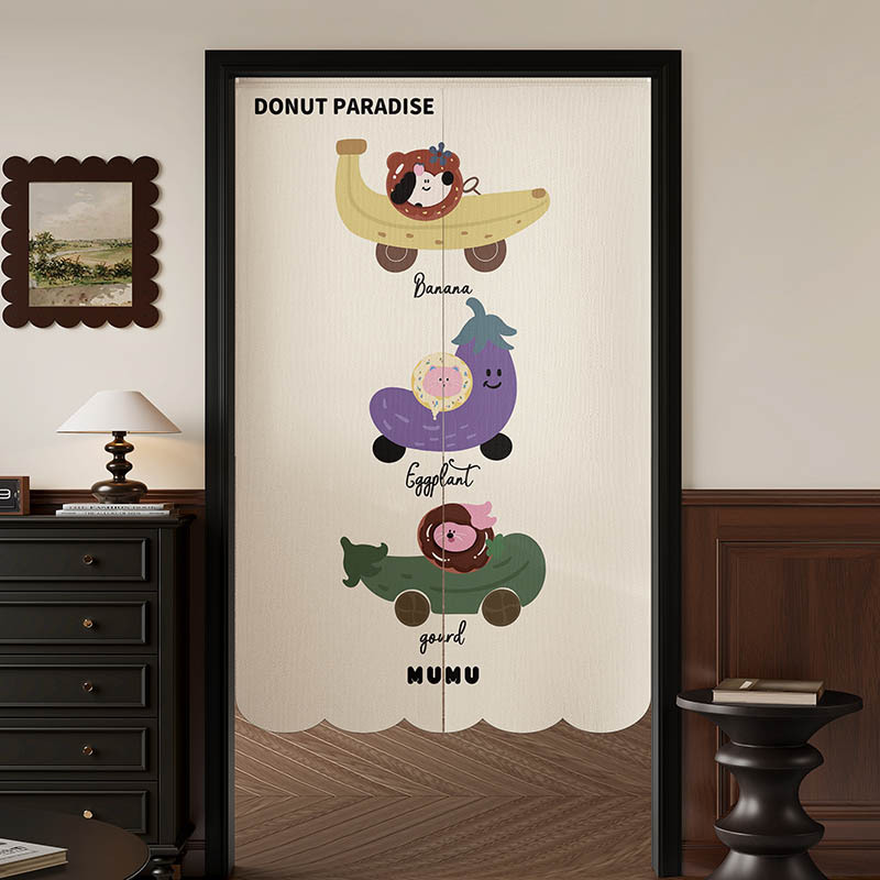 2025 New Style Door Curtain Cartoon Special-Shaped Bedroom Room Partition Curtain High-grade Cloth Kitchen Shelter Curtain Household Non-Punch