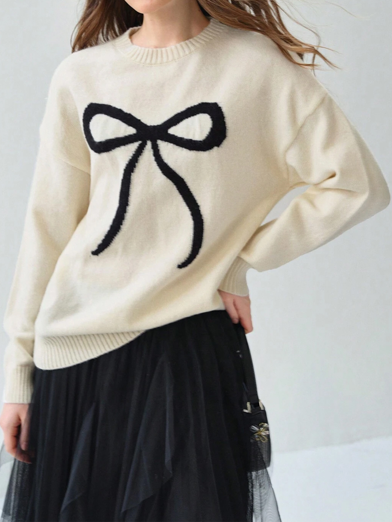 Picture of European and American Cross-Border Autumn and Winter Lazy Style Sweaters for Women, High-End Pullover New Fashion Casual Long-Sleeved Knitted Tops