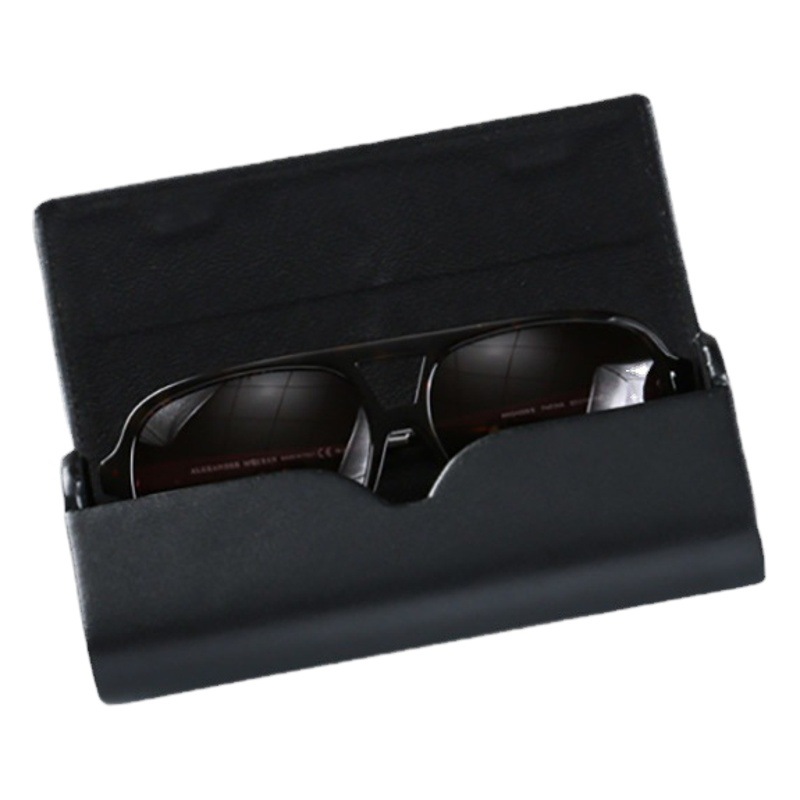 Picture of Girls' Glasses Case Portable Simple Leather Anti-pressure Retro Myopic Eyes Box Sunglasses Box Male LOGO Printing