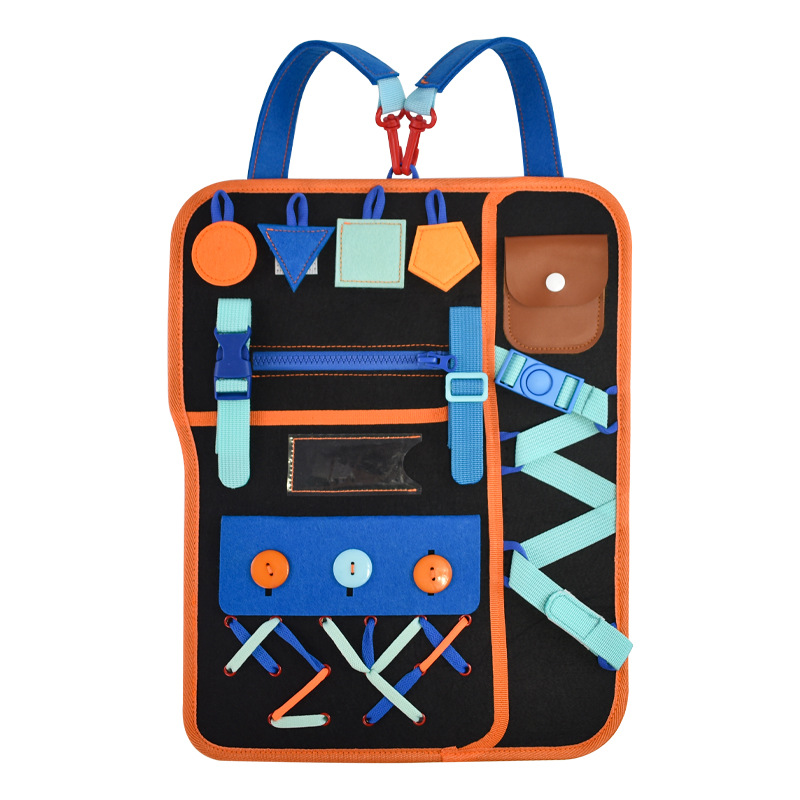 Cross-Border New felt learning board felt busy Board educational dressing board Montessori felt busy board backpack
