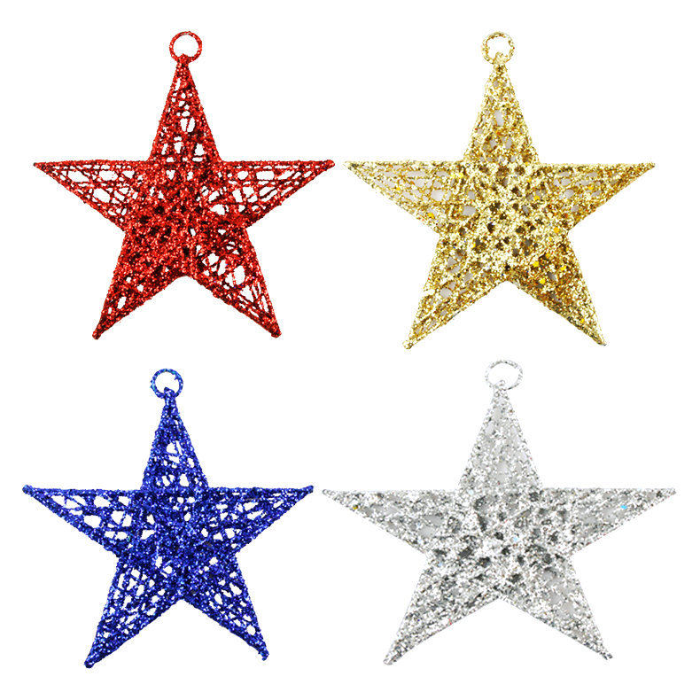 Iron Decoration flat five-pointed star ceiling hanging decorations Christmas decoration props window decoration