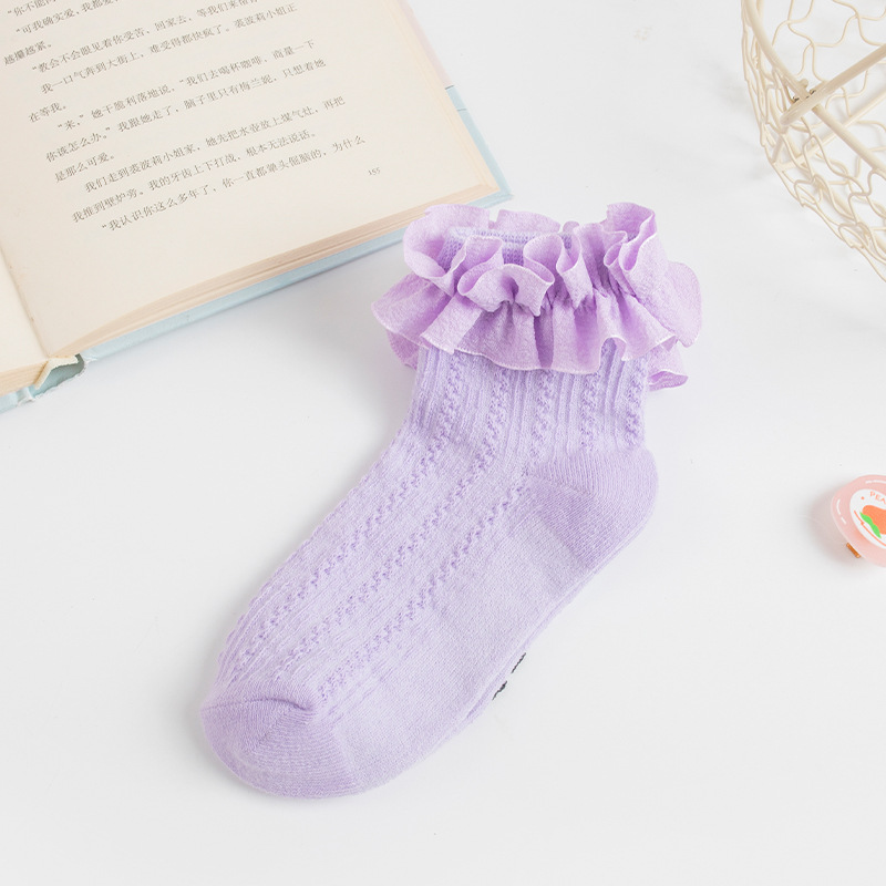 Picture of Girls Lace Socks Stylish Korean Style Children's Socks Trendy ins Fashion Lace Baby Princess Socks White Dance Socks