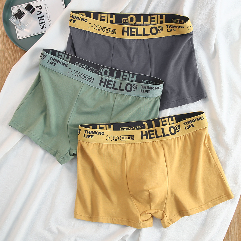 Men's Underwear Boys Cotton Loose Breathable Large Size Boxers Youth Sports Cute Short Pants