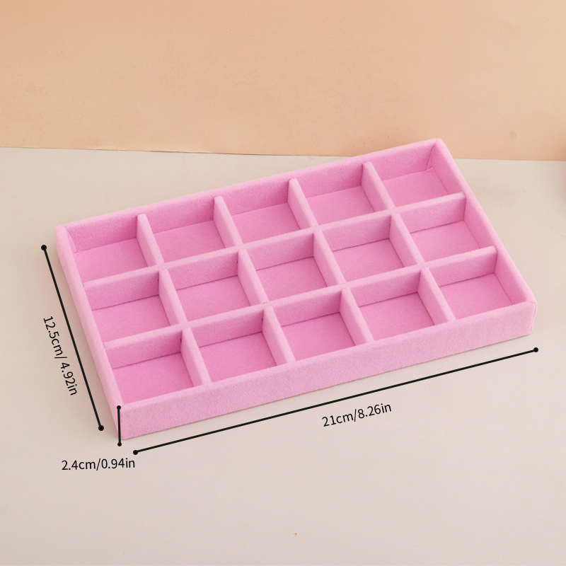Picture of Cross-border in stock Flannel Jewelry Plate small size Beige Drawer Storage Jewelry Plate Home Display Storage Box
