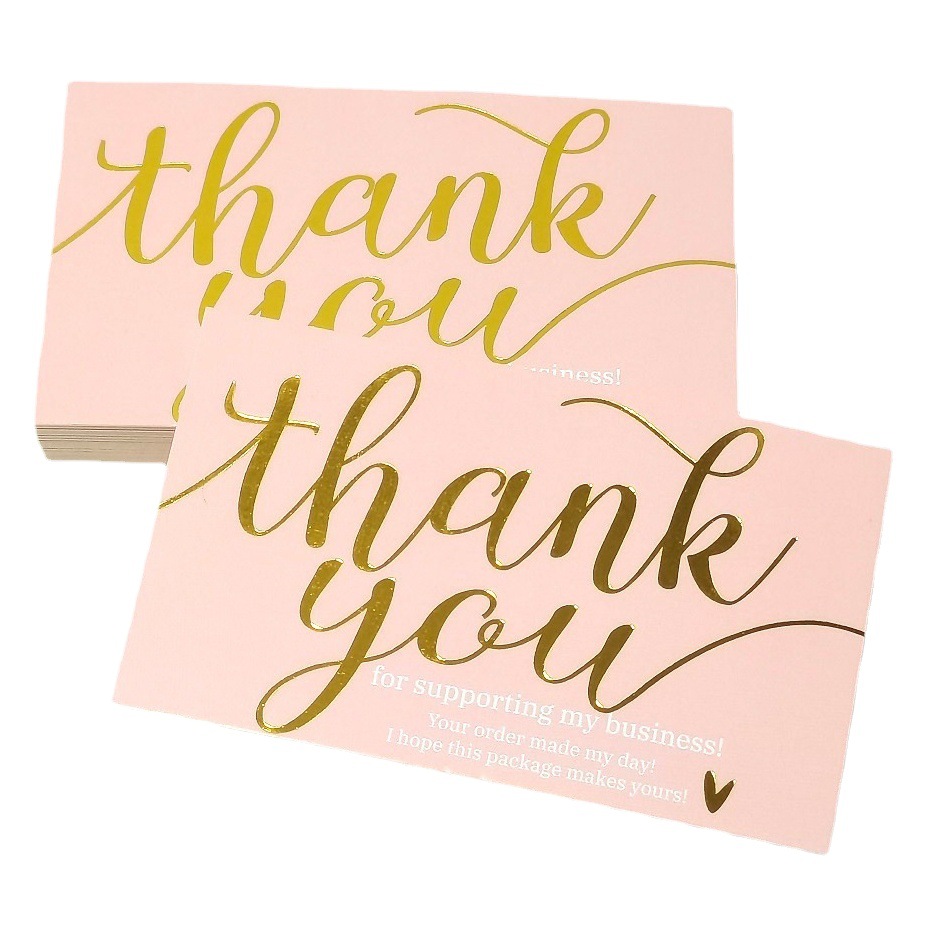 30 sheets/Pack simple flower Thank You stamping card business card gift packaging decoration card English mini thank you card