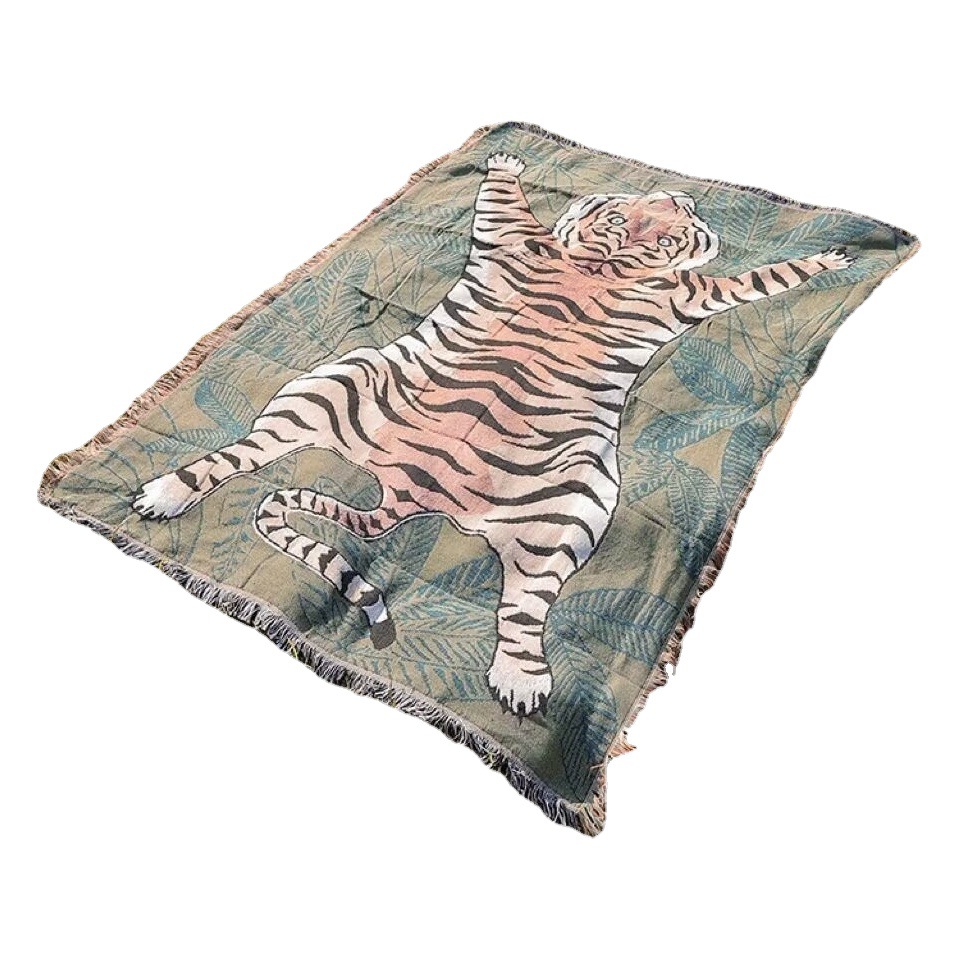 Tiger Cool Creative Blanket Sofa Decorative Blanket Cotton Casual Blanket Tapestries Travel Blanket Camping Blanket