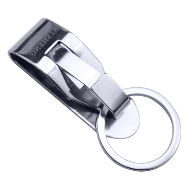 Risheng 8805 Stainless Steel Keychain Single Ring Lock Hardcover High-end Belt Buckle Men's Old Waist Hanging