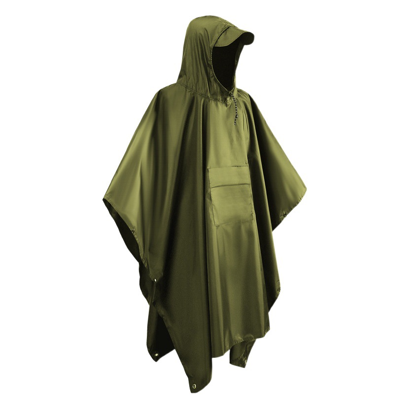 Canopy Floor Mat Type Three-In-One Multi-Functional Poncho Outdoor Hiking Cloak Raincoat Pu Waterproof Polyester Taffeta Amazon