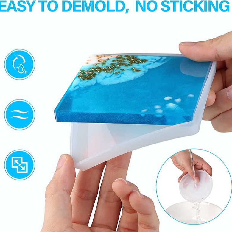Picture of Strict selection of cross-border dedicated to drip plastic mold storage box mirror square round coasters suit handmade diy silicone