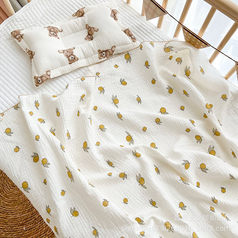 Picture of Baby's 2-layer Summer Thin Cotton Candy Quilt Baby's Air-conditioning Quilt Gauze Soft Summer Blanket Children's Towel Quilt