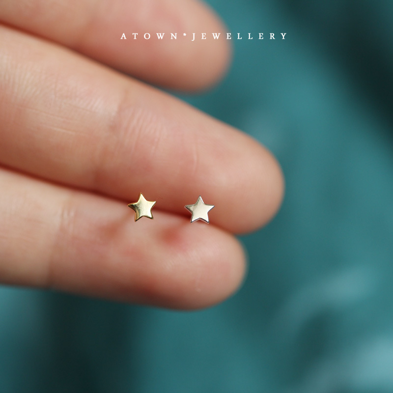 Picture of Mini Star 925 sterling silver stud earrings female sleeping do not need to pick students small exquisite ear bone nails female