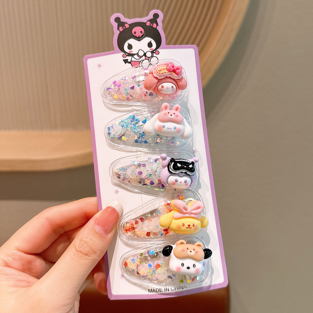 Picture of Children's Hairpin Girls' Headwear Side Side Bangs Clip Kids Baby's quicksand Clip Princess Cute Broken Hairpin bb Clip