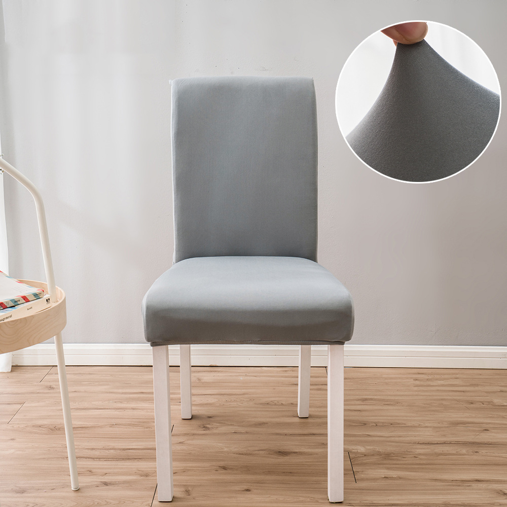 Picture of Cross-border plain milk silk elastic chair cover hotel restaurant half chair cover conference conjoined chair cover wholesale