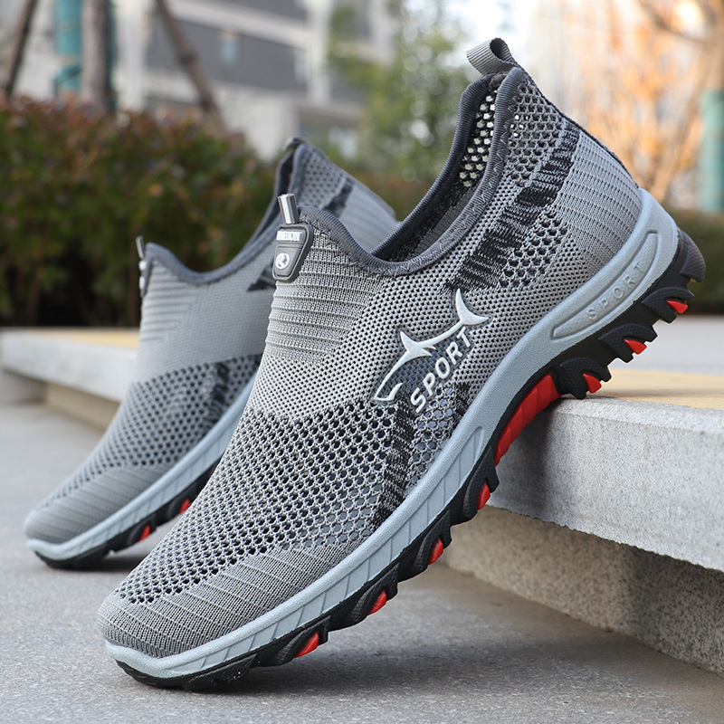 Cross-border plus size 4647 yards foreign trade fly woven men's shoes spring shoes wholesale casual breathable mesh sneaker men
