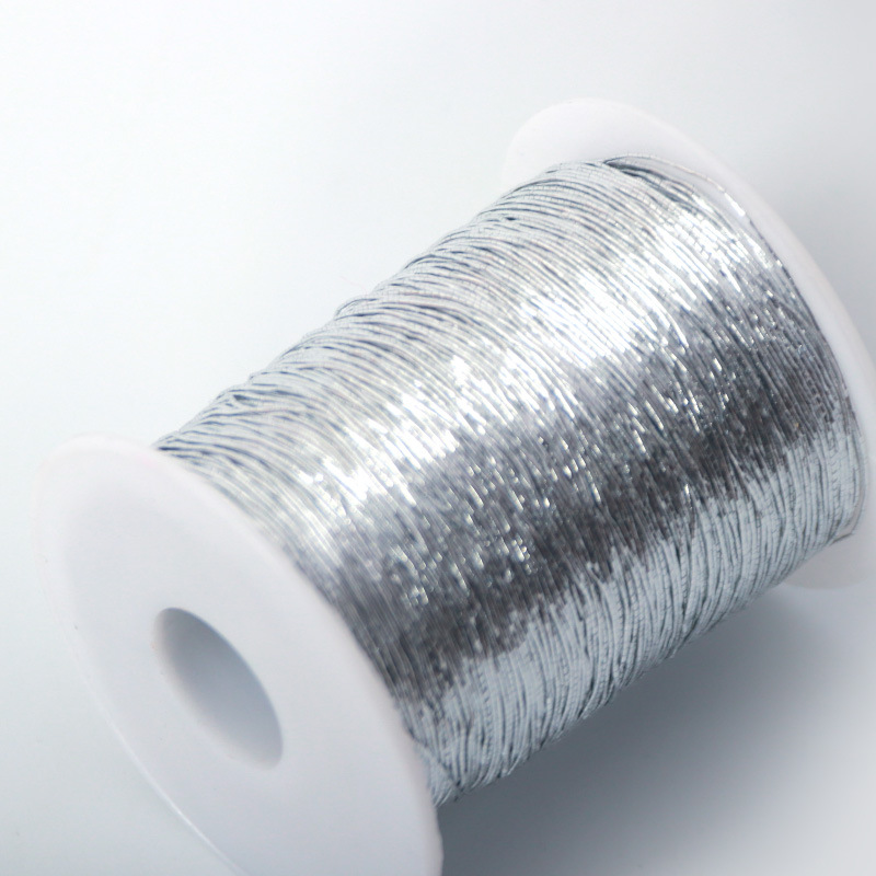 Picture of Flash silver thread 1mm crochet thread fever with small silver thread bag color handmade thread special thread DIY hook knitting
