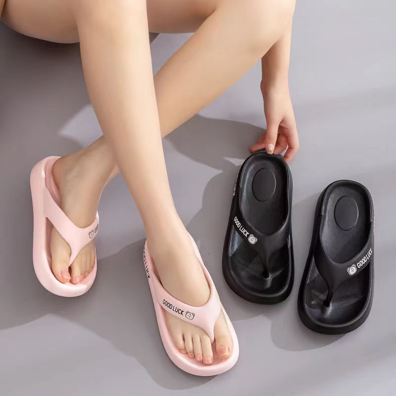 Flip-flops Women's Outer Wear Household Plastic Slippers for Lovers Breathable Casual Simple Non-slip Slippers