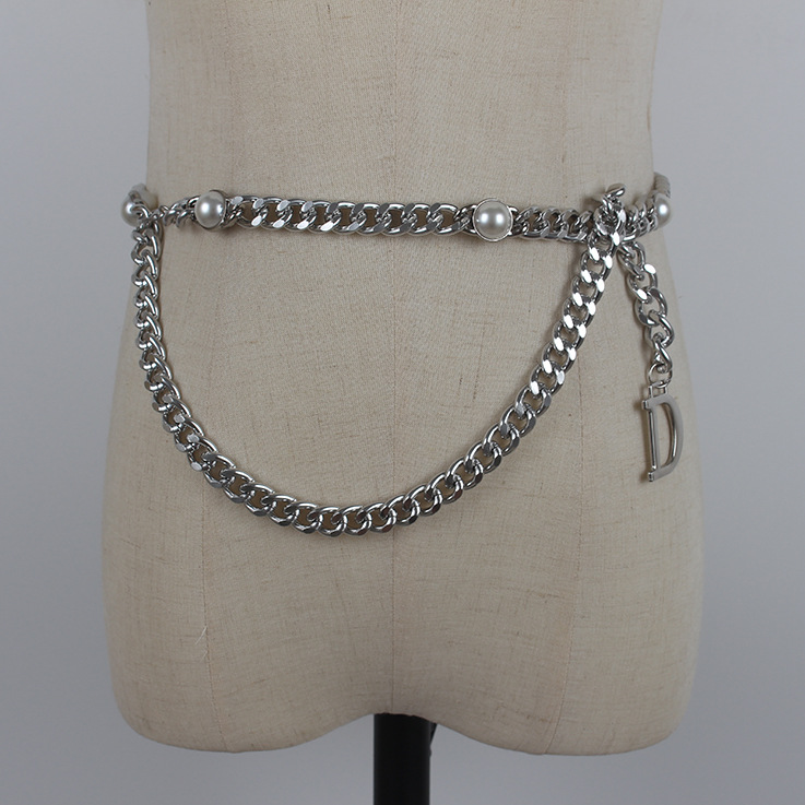 Picture of European and American Metal Thick Chain Belt Women's Decorative Fashion All-match Dress Shirt Suit Waist Chain Letter D