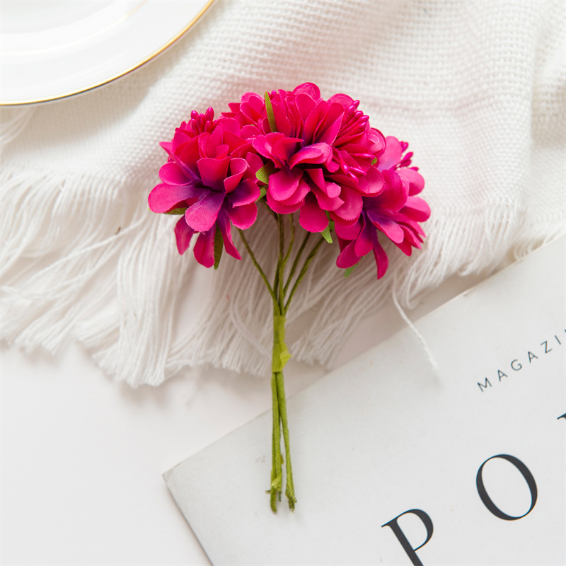 Picture of Foreign trade silk flower artificial flower stamen cut flower bouquet wreath material wedding leaf wedding box decoration