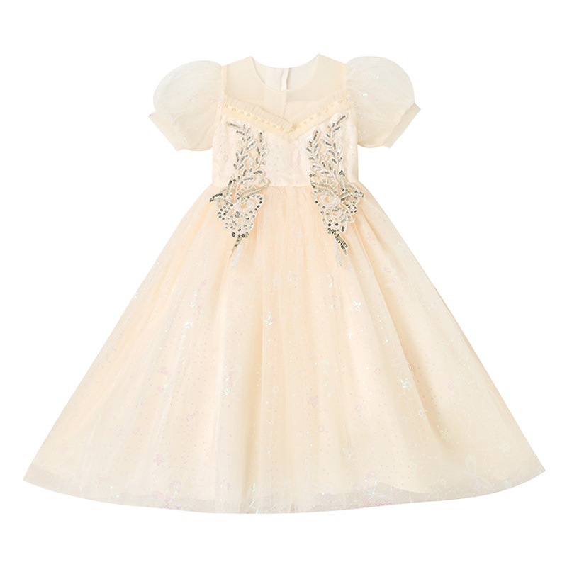 Summer New Girls' Wedding Dress Princess Dress Long Girl Dress Host Performance Dress Children's Dress