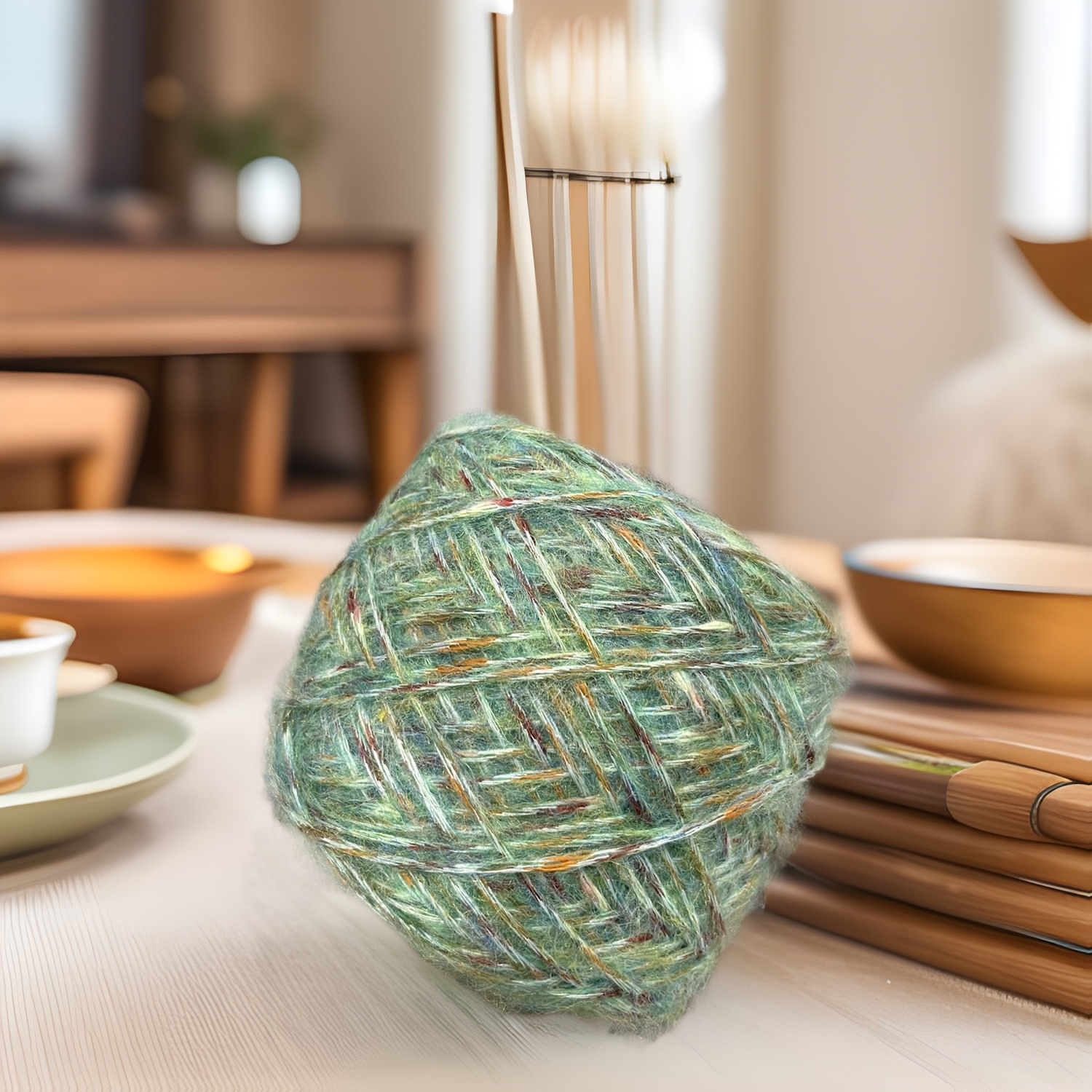 hand woven slub yarn spray color blended yarn mohair crocheted wool diy hand woven scarf sweater material bag