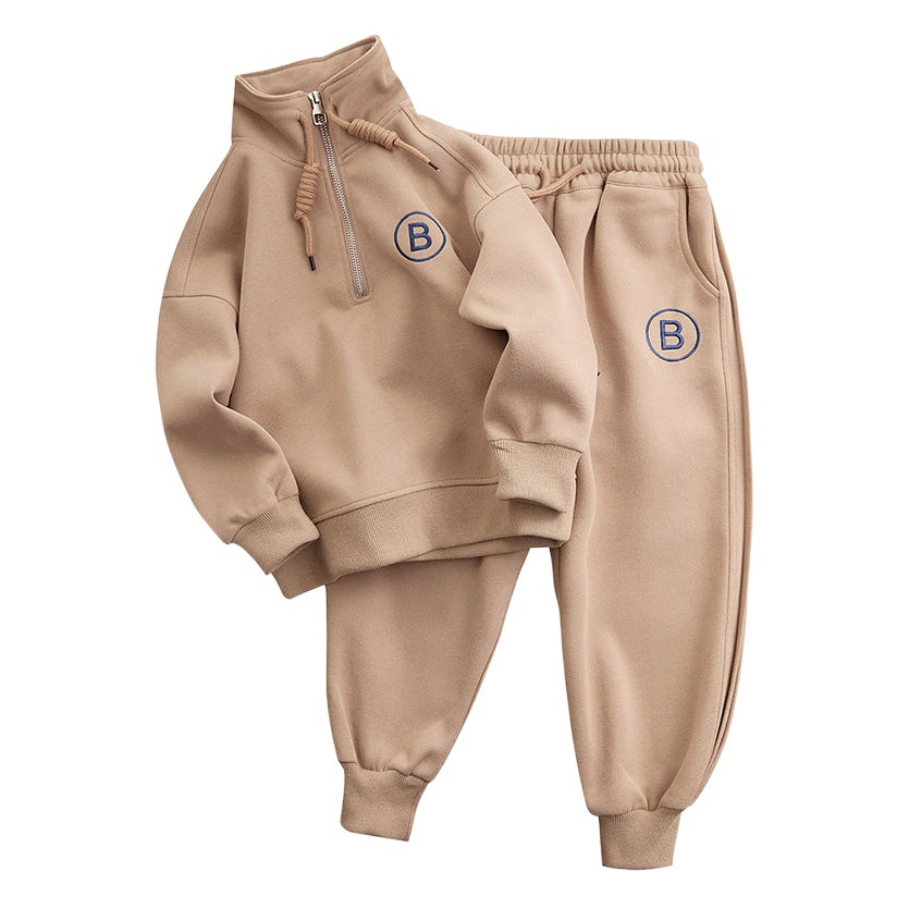 Boys' New Autumn and Winter Handsome Sweatshirts and Sweatpants Two-Piece Set 2024 Medium and Large Boys' Tops and Pants Sports Suits