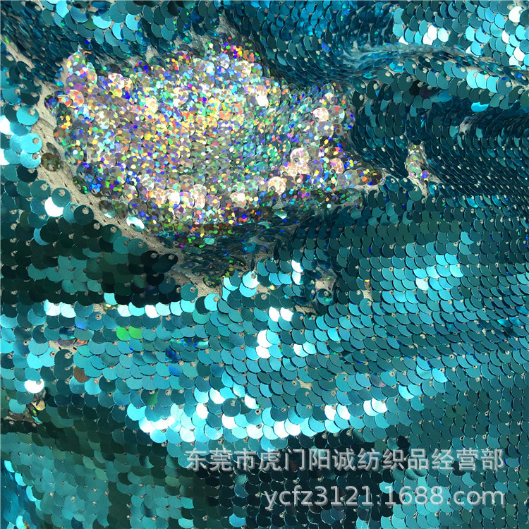 New 5MM Two-color Sequins in Stock Sequin Embroidered Fabric Symphony Sequins Ladies Dress Wedding Dress Fabric