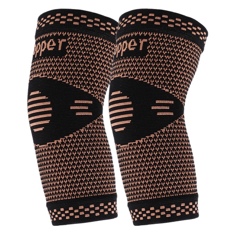 Max Copper Ion Non-Slip Breathable Knitted Nylon Copper Elbow Pads Warm Sports Arm Guards Fitness Basketball Men and Women