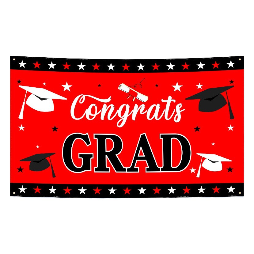 Cross-Border Amazon Graduation Season Banner Customized Back-To-School Party Couplet Flag Decoration Back-To-School Background Cloth Support