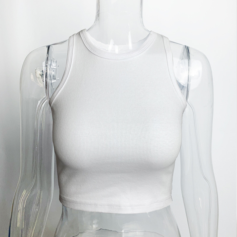 Picture of White Camisole Women's Summer Outer Wear Short Bottoming Sexy Inner Wear Sexy I-Shaped Sleeveless Thai Top