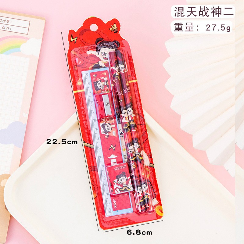 Picture of Children's Day Gift Cartoon Stationery Set Student Pencil Set Original New Five-piece Set Rubber Pencil sharpener