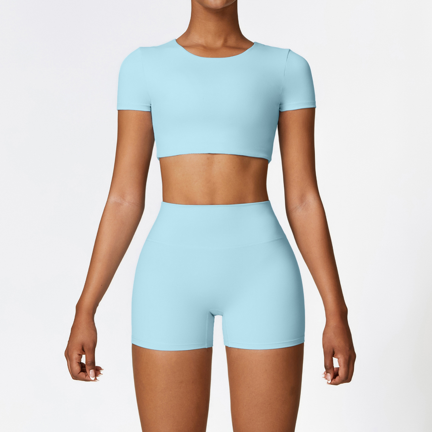 Picture of Zechuang European and American tight brushed yoga suit quick-drying workout clothes winter outdoor running sports suit female 8519