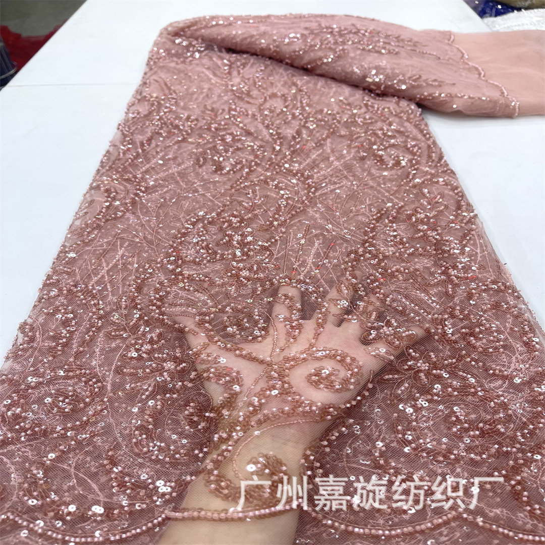 2024 Dai clothing new lace totem beads sequins mesh embroidery fabric African lace