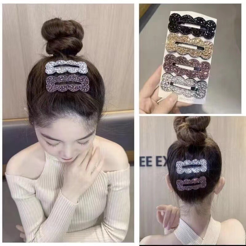 Internet Celebrity Hairpin Rhinestone BB Clip Small Fragrant Style Korean-style Ins Rhinestone Side Clip One-character Clip Headwear Bangs Clip Hairpin Women