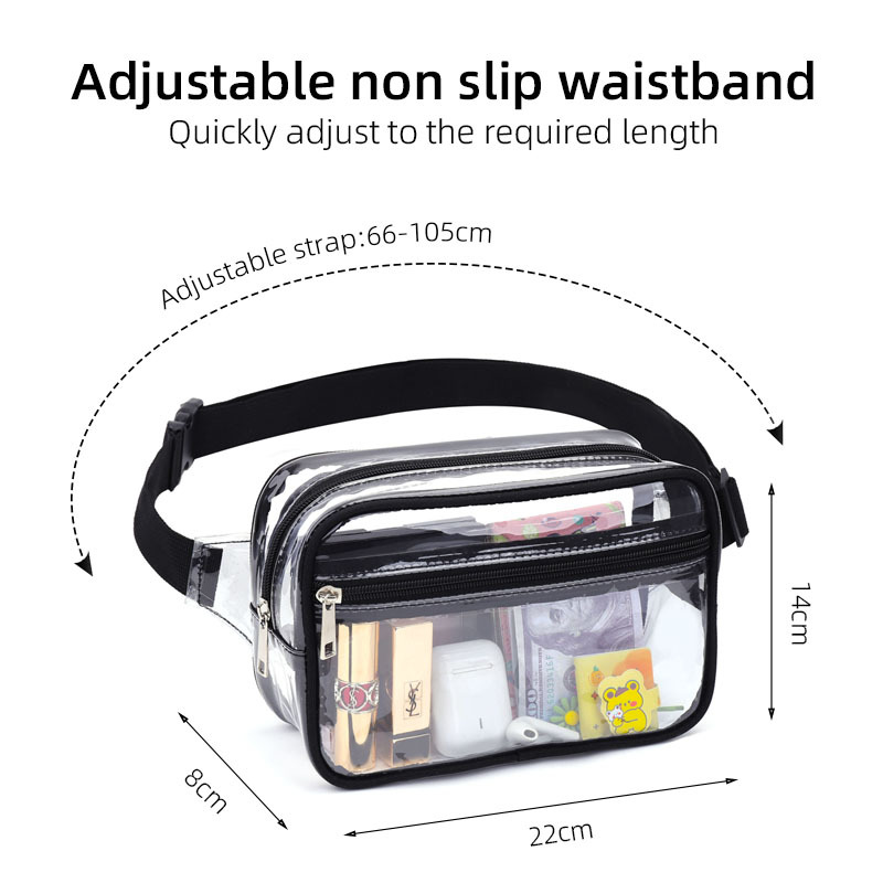 Picture of Cross-border new pvc transparent waist bag outdoor sports waterproof storage crossbody chest bag visual portable sports waist bag
