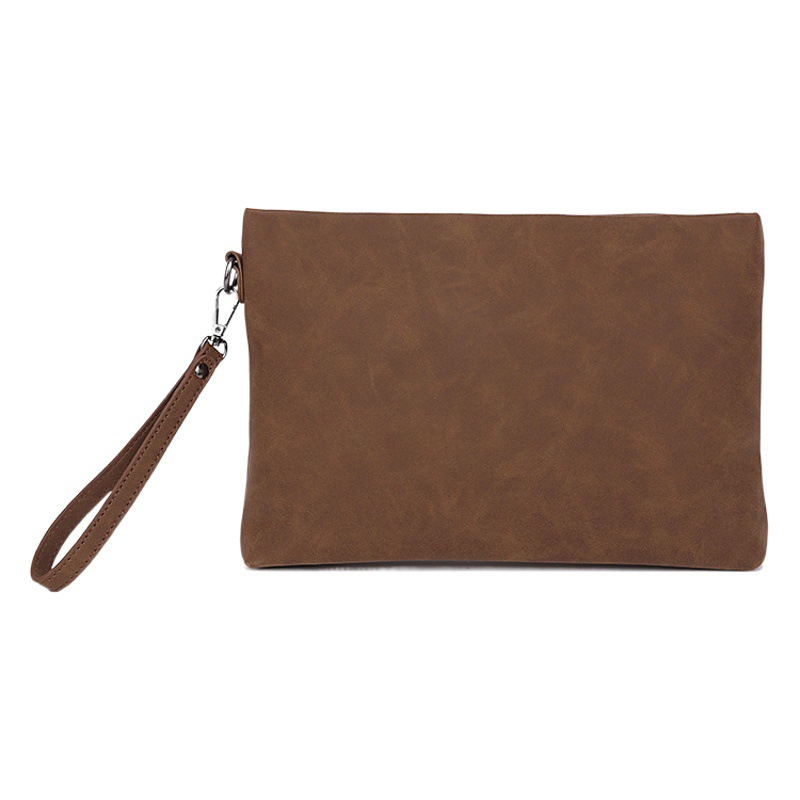 New sheepskin men's clutch European and American retro soft leather wrist bag large capacity business fashion simple cross-border