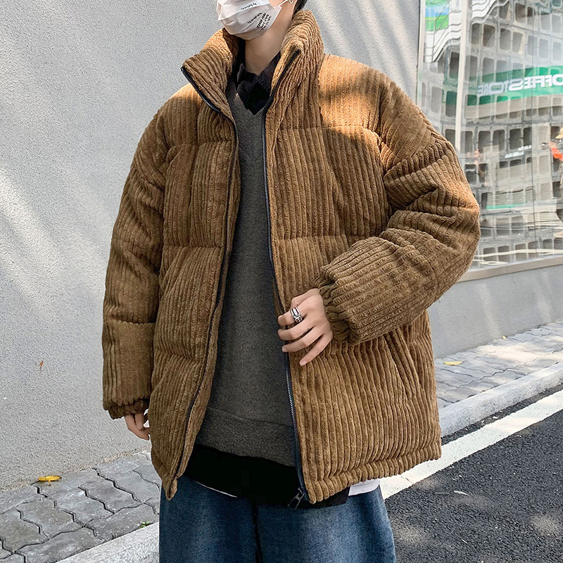 Picture of Corduroy cotton-padded coat men's winter Korean style trendy handsome youth loose fleece-lined thickened trendy brand cotton-padded coat top