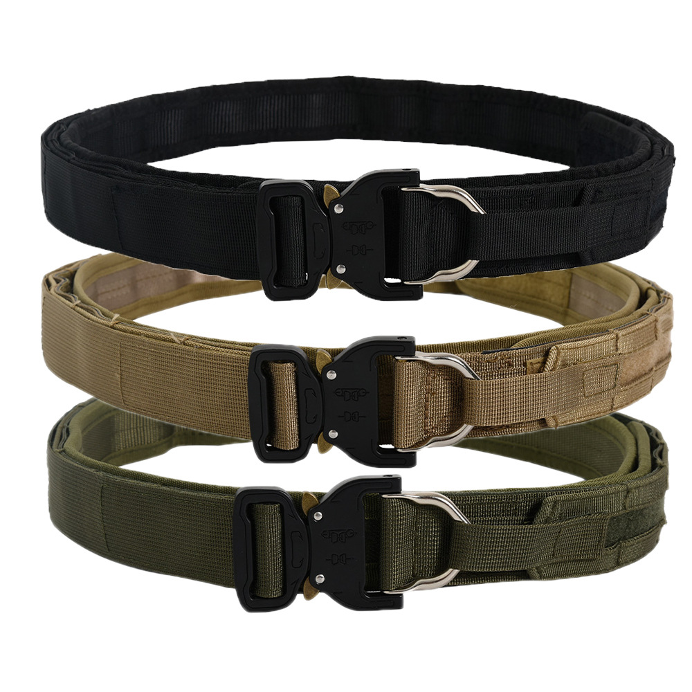 Picture of 3.8cm Double Layer Thickened Tactical Belt Upgraded Cobra Buckle Nylon Belt Military Fan CS Outdoor Belt