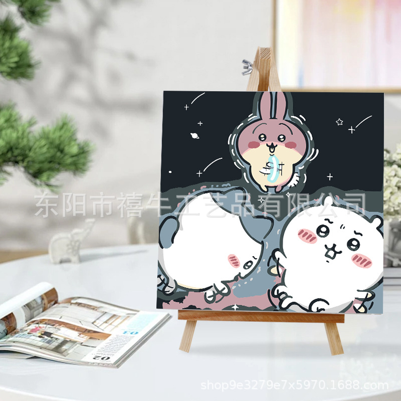 Picture of Jiyikawa Digital Oil Painting DIY Flower Hand-Filled Oil Painting Healing Decompression Plant Flower Landscape Painting