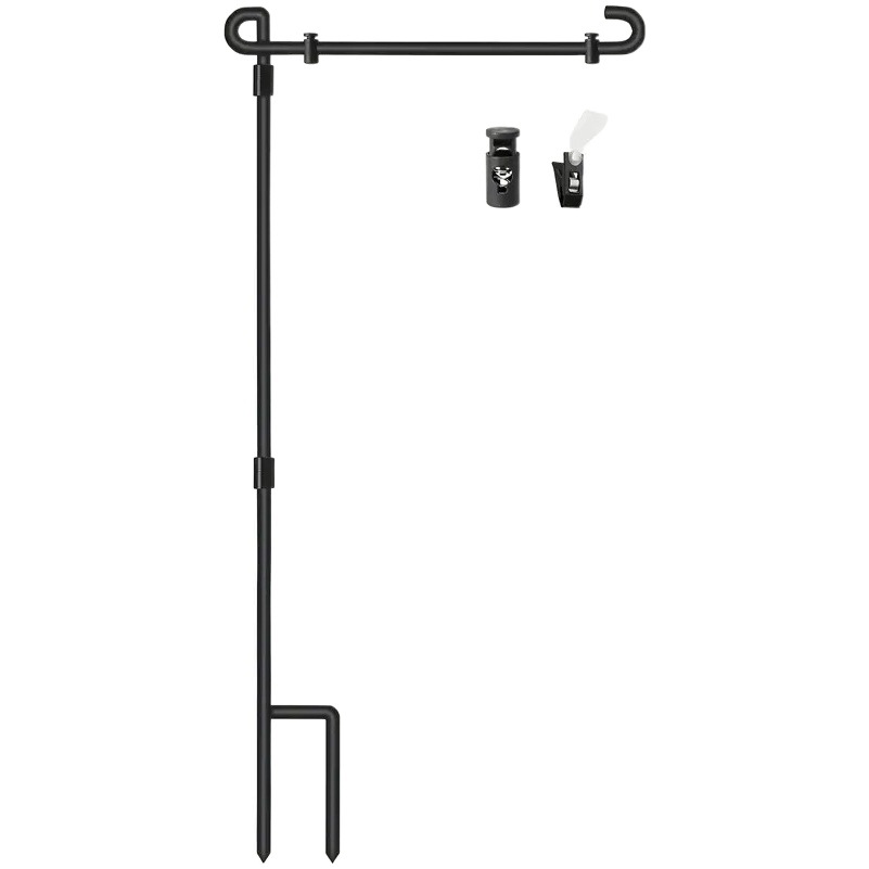 Cross Border Outdoor Garden Flagpole Metal American Courtyard Double Face Flag Linen Garden Flag Independence Day Decoration