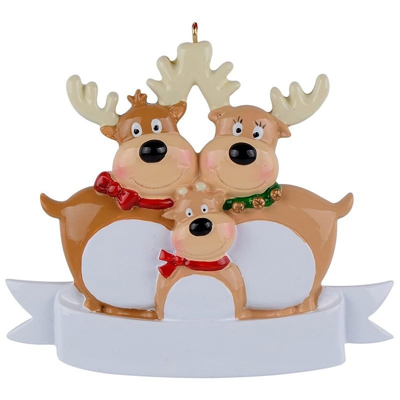 Picture of Christmas Reindeer Family Cute Home Pendant Christmas Elk Family Christmas Holiday Name Pendant