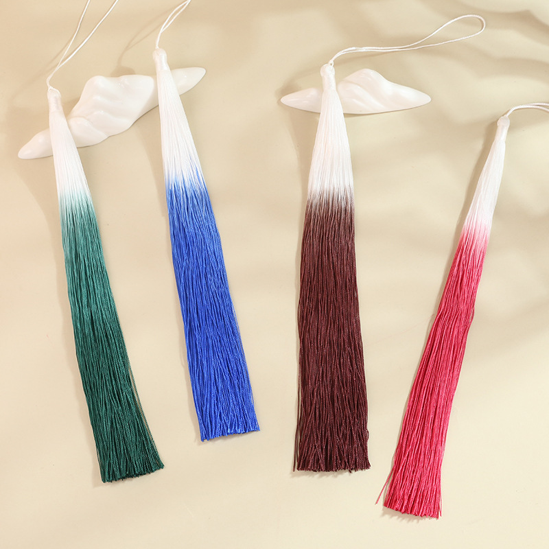 30cm Long Gradient Tassel Tassels Chinese Style Han Dynasty Pressed Lapel Waist Pendant National Style Pendant Wholesale